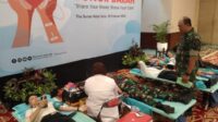 Puluhan Anggota Kodim 0735/Surakarta Ikut Donor Darah di The Sunan Hotel.0