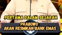 Bank Emas Segera Diresmikan Presiden, Prabowo : "Tidak Lagi Mengalir ke Luar Negeri"