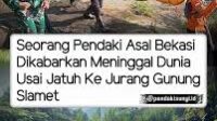 Tragis, Pendaki Remaja Tewas Jatuh ke Jurang 100 Meter di Gunung Slamet