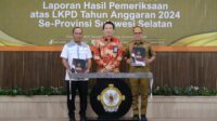 Badan Pemeriksa Keuangan Sulsel Serahkan LHP LKDP, Opini Terbaik Jeneponto Meraih WTP