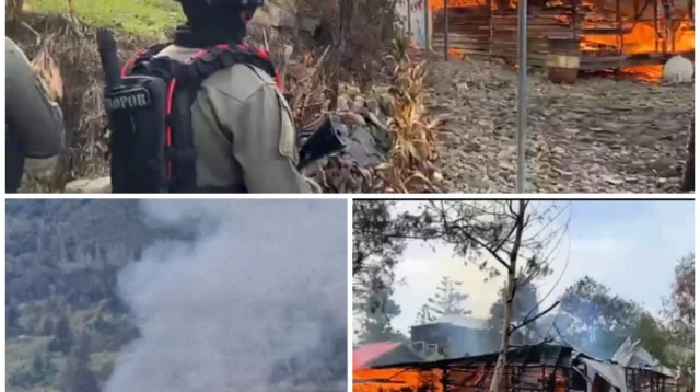 Pelaku Pembakaran Rumah Bupati dan Kantor Distrik di Puncak, Terus di Buruh Satgas Ops Damai Cartenz