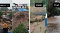 Imbas Hujan Deras, Banjir dan Longsor Landa Jeneponto, Bantaeng, Sinjai dan Bone Lumpuh